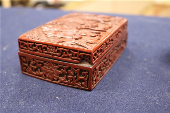 Two Chinese red lacquer boxes and covers